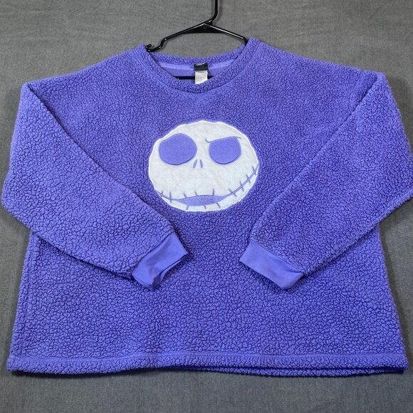 Disney Nightmare Before Christmas Jack Skellington Faux Fur Sweater Unisex SZ XL - Picture 1 of 8